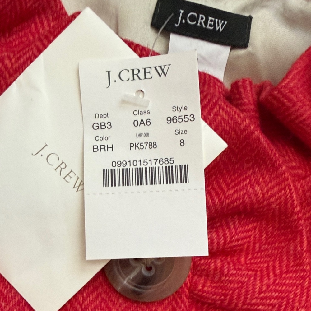 J. Crew Red Ruffle Button Jacket - Picture 4 of 8